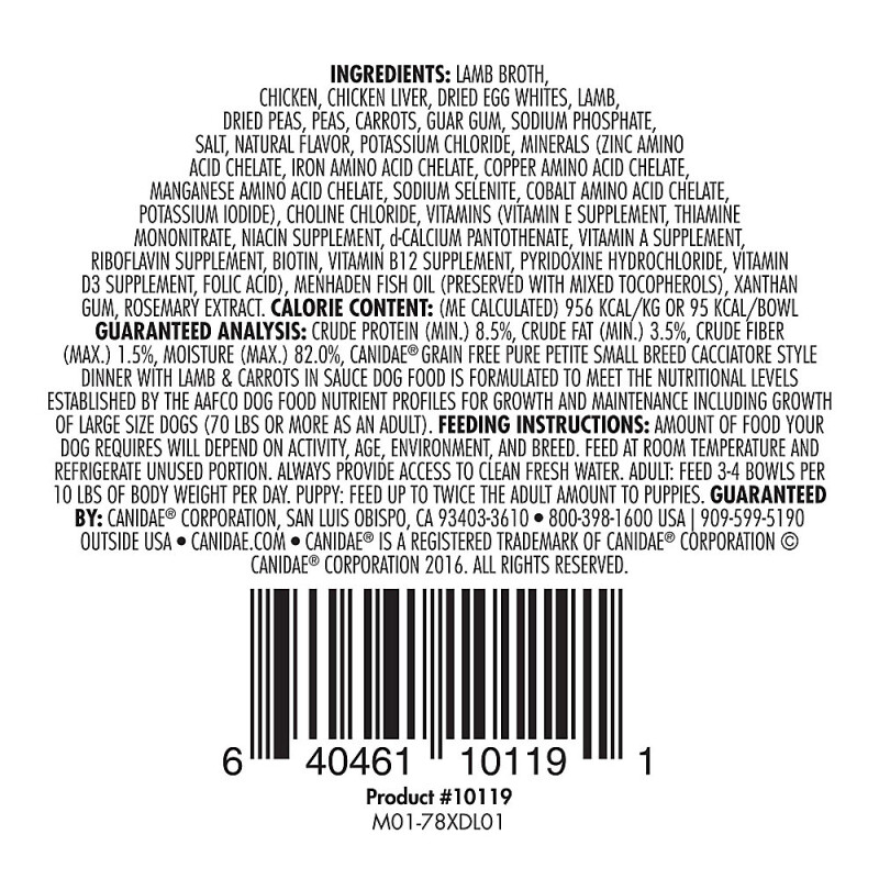 Canidae® Pure™ Small Breed All Life Stage Wet Dog Food - Limited Ingredient Diet, Minced, 3.5