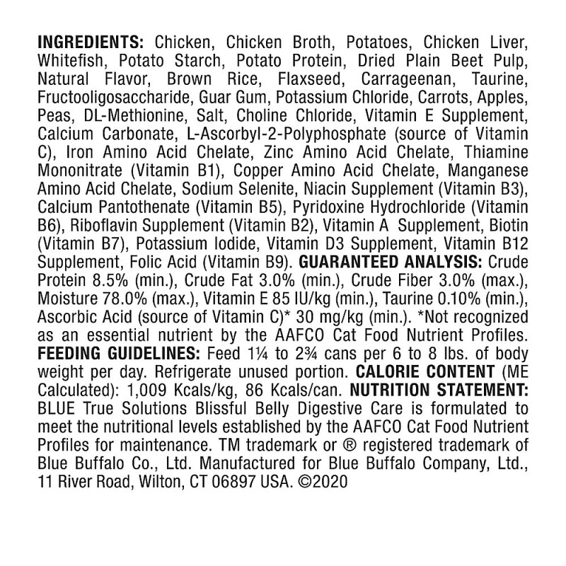 Blue Buffalo® True Solutions™ All Life Stages Wet Cat Food - Natural, 3 Oz.