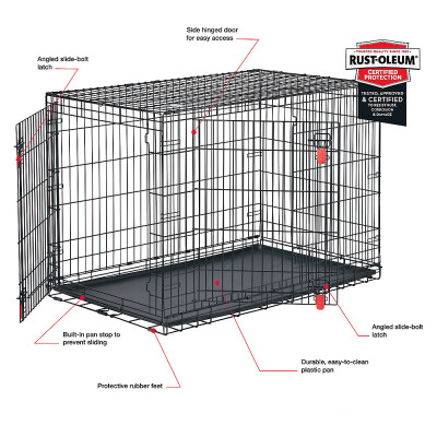 KONG Ultra-Strong Double Door Wire Dog Crate with Divider Panel