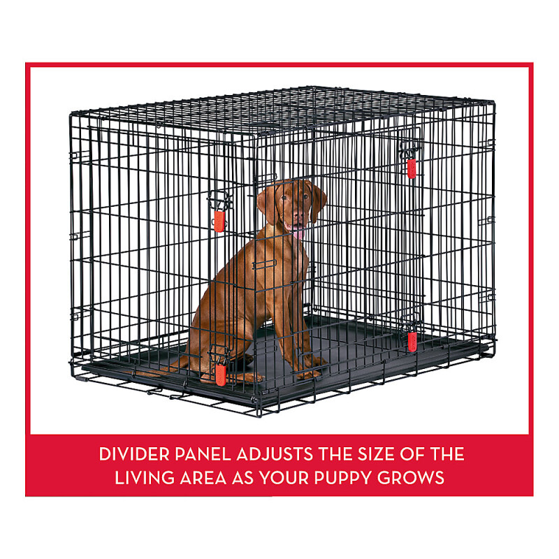 KONG Ultra-Strong Double Door Wire Dog Crate with Divider Panel