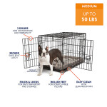 Global Source Double Door Folding Wire Dog Crate with Divider Panel