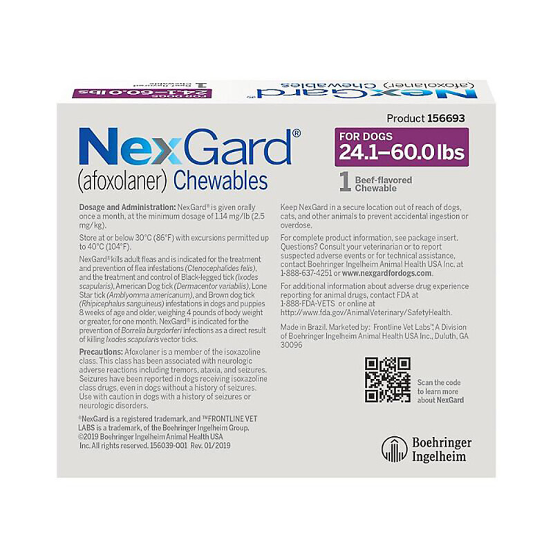 NexGard Chewable Tablets for Dogs 24.1 - 60.0 lbs
