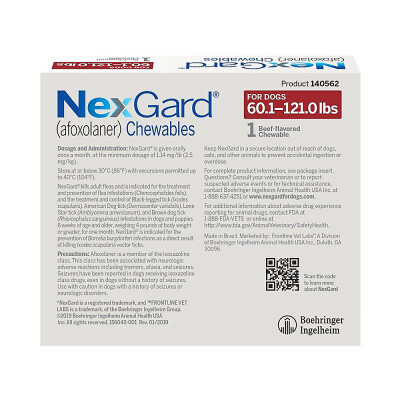 NexGard Chewable Tablets for Dogs 60.1-121 lbs