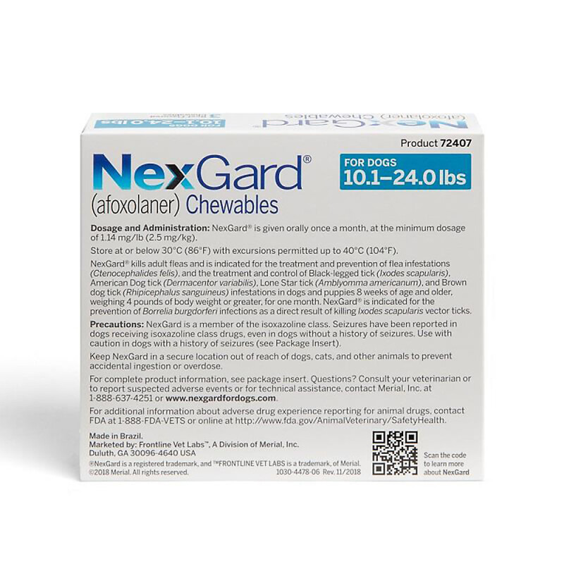 NexGard Chewable Tablets for Dogs 10.1-24 lbs